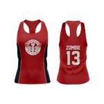 Load image into Gallery viewer, Bradentucky Roller Derby Full Dye Women's Cut Racerback Jersey