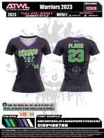 Load image into Gallery viewer, Warriors Black Pinstripe Women's Full Dye Jersey