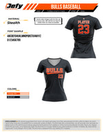 Load image into Gallery viewer, Bulls Baseball Black Womens Full Dye Jersey