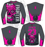 Load image into Gallery viewer, Sugar Skull Breast Cancer Awareness Mens Full Dye Long Sleeve Jersey
