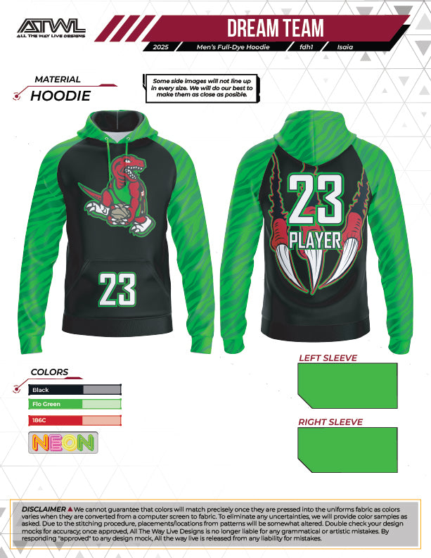 Dream Team Full Dye Hoodie (Raptor)
