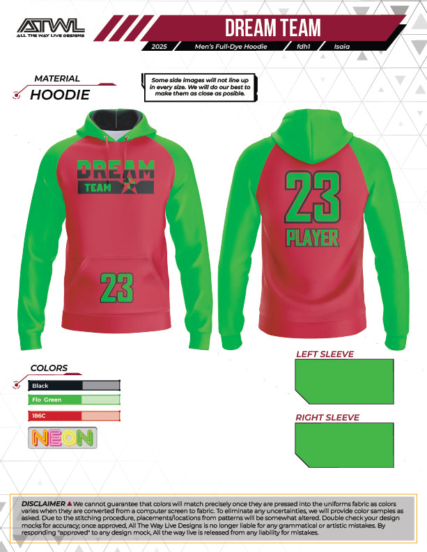Dream Team Full Dye Hoodie (Traditional)