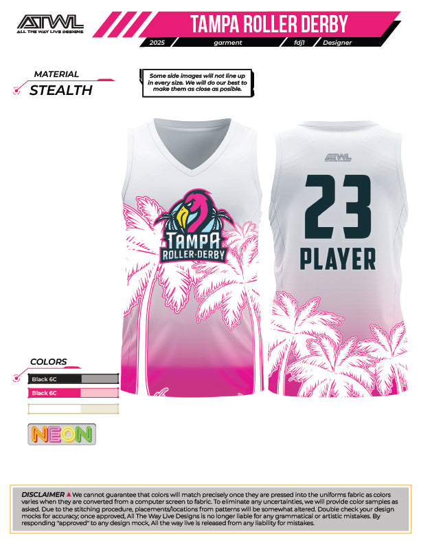 Tampa Bay Roller Derby  Women's cut Sleeveless Jersey