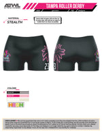Load image into Gallery viewer, Tampa Roller Derby womens cut  compression Full Dye Shorts
