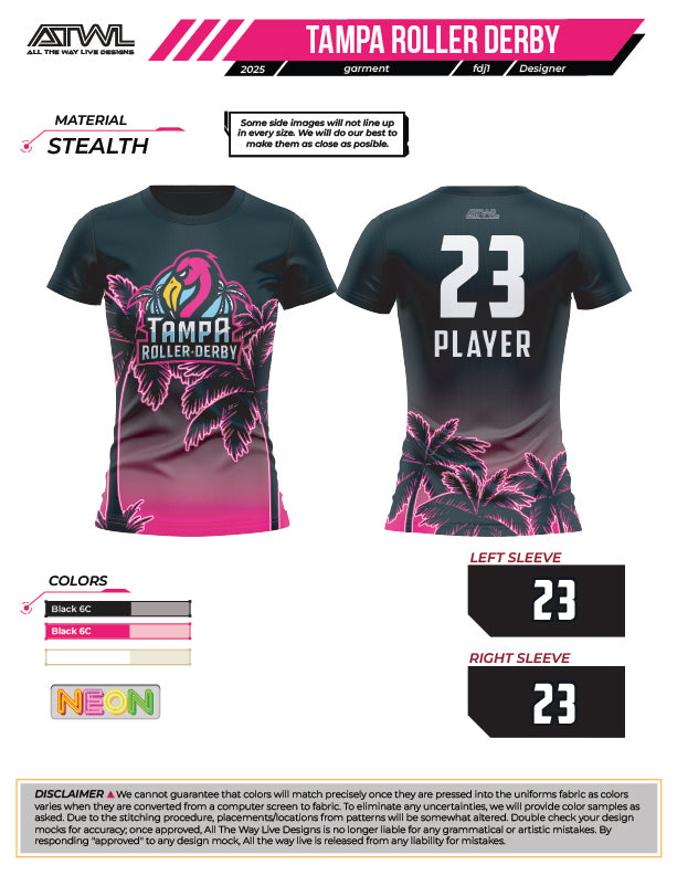 Tampa Bay Roller Derby Women's Crew Cut Jersey