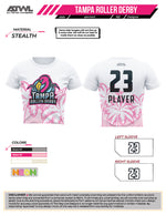 Load image into Gallery viewer, Tampa Bay Roller Derby Women's Crew Cut 3/4 length Crop Top Jersey