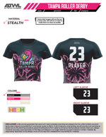 Load image into Gallery viewer, Tampa Bay Roller Derby Women's Crew Cut 3/4 length Crop Top Jersey