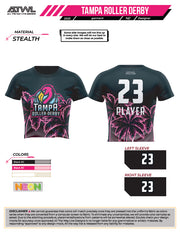 Tampa Bay Roller Derby Women's Crew Cut 3/4 length Crop Top Jersey