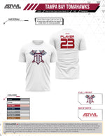 Load image into Gallery viewer, Tampa Tomahawks TB Mens White Sub dye jersey