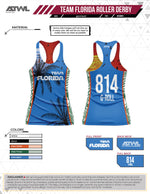 Load image into Gallery viewer, Team Florida Roller Derby Full Dye Women's Cut Racerback Jersey