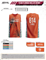 Team Florida Roller Derby  Women's cut Sleeveless Jersey