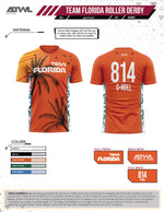 Load image into Gallery viewer, Team Florida Roller Derby Mens Cut Full dye Jersey