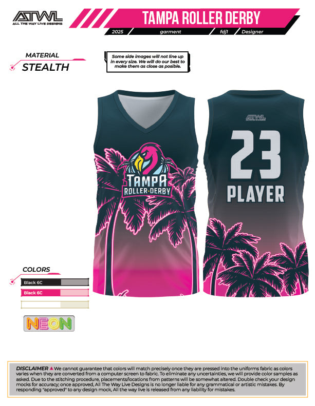 Tampa Bay Roller Derby  Women's cut Sleeveless Jersey