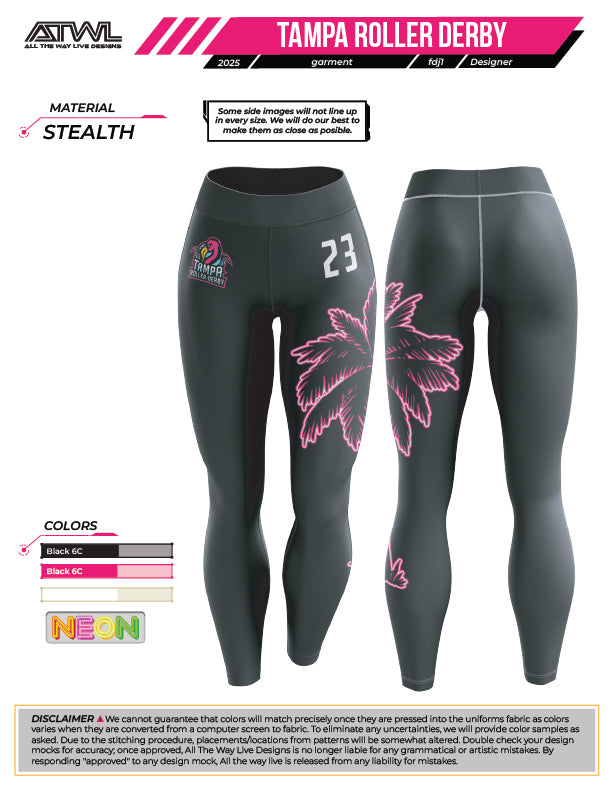 Tampa Roller Derby Women's Cut Leggings