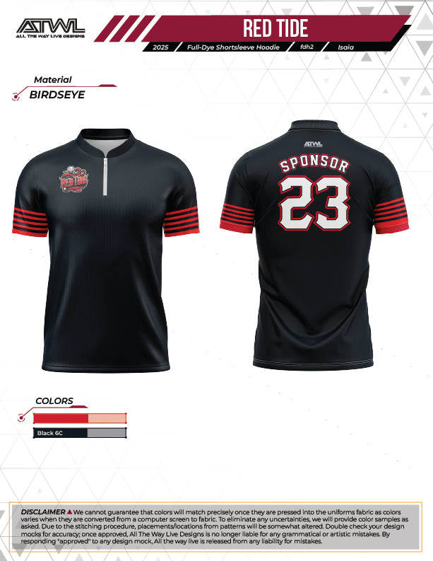 Red Tide Baseball Batting Jacket (Black)