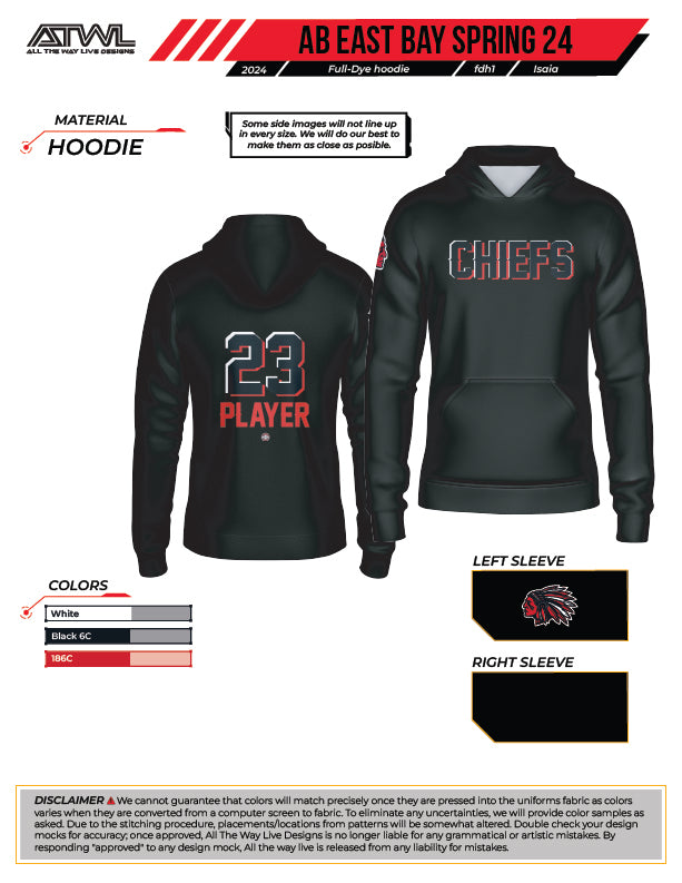 East Bay 24 Advanced Baseball Full Dye Hoodie