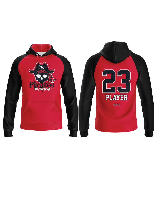 Parrish Pirates Red and Black Full Dye Hoodie