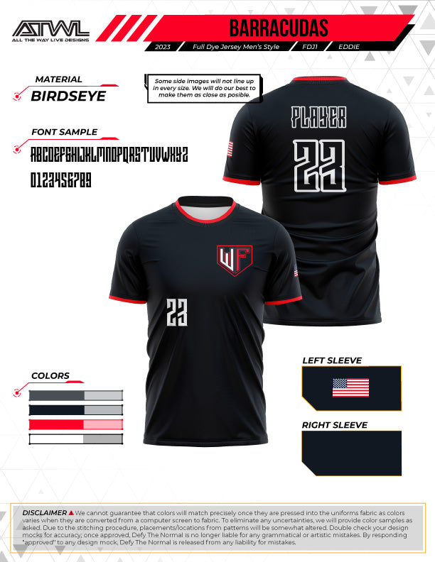 Barracudas  Black Crew Neck Jersey