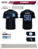 Load image into Gallery viewer, Buffalo Creek Bombers Black Full Button Full Dye Men's Jersey