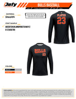 Load image into Gallery viewer, Bulls Baseball Black Longsleeve Men's Full Dye Jersey