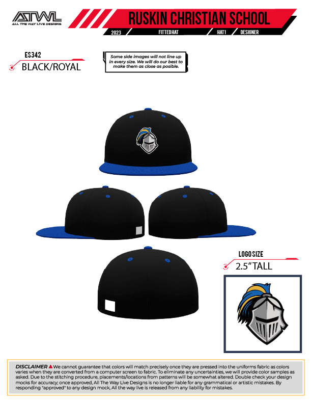 Ruskin Christian Black/Royal ES-342 Flex Fit Hat