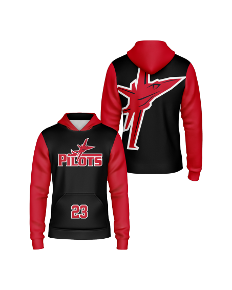 Pinecrest Pilots Mens Black Full Dye Hoody