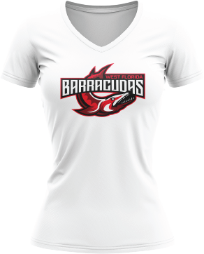Barracudas White Sub Dye Womens V-neck