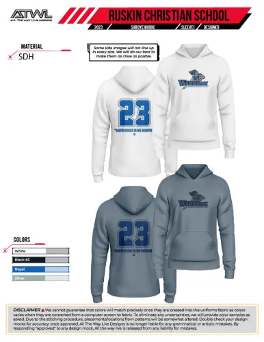 Ruskin Christian Warriors Mens Sub Dye Hoody