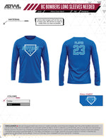 Load image into Gallery viewer, Buffalo Creek Bombers Home Plate Logo Mens Long Sleeve Dri-fit dye jersey