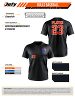 Load image into Gallery viewer, Bulls baseball Black 2 Button Full Dye Men's Jersey