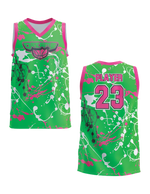 Load image into Gallery viewer, Hoop Dreams Neon Green Basketball Men's basketball  Full-Dye Jersey