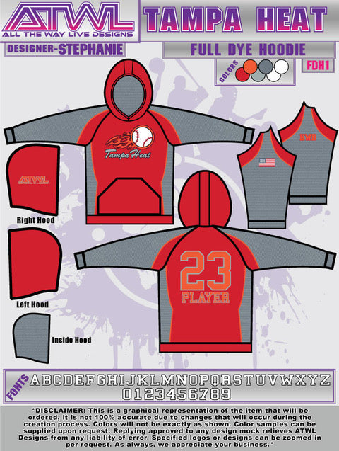 Tampa Heat Full dye Unisex Hoody