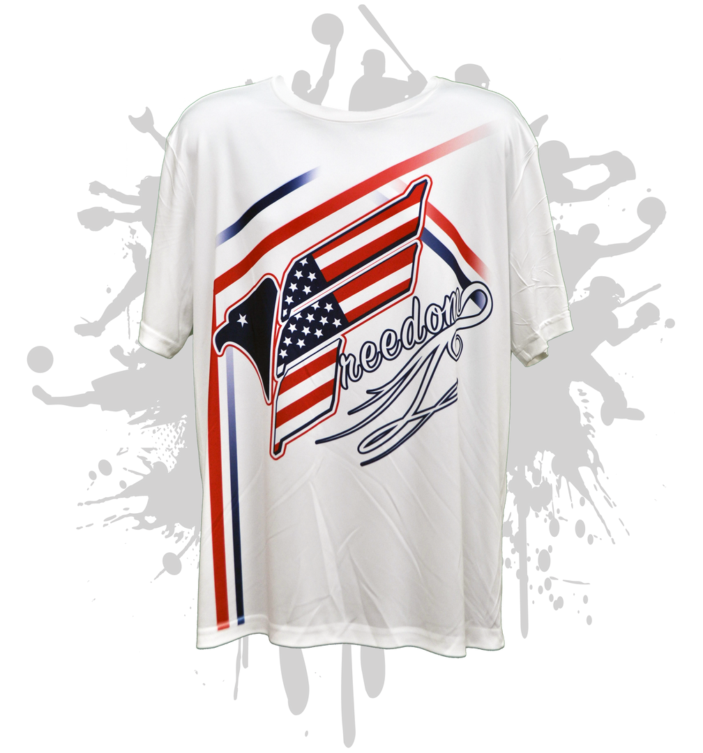 Freedom Special Script Men's White Sub Dye Jersey