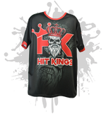 Load image into Gallery viewer, Hit Kings Bearded Skull Mens Full Dye Jersey Black/Red