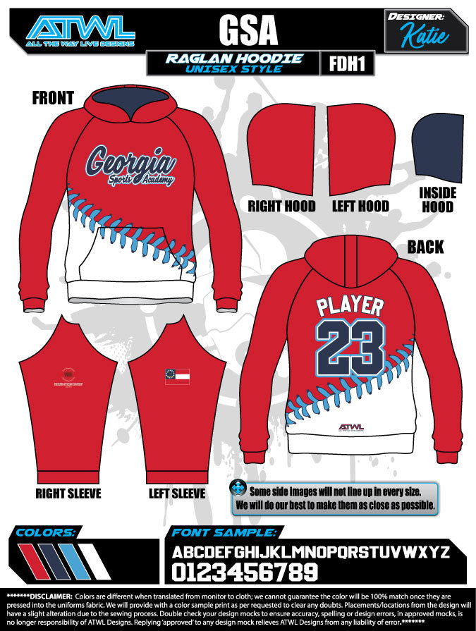 Georgia Sports Academy Full Dye Hoodies