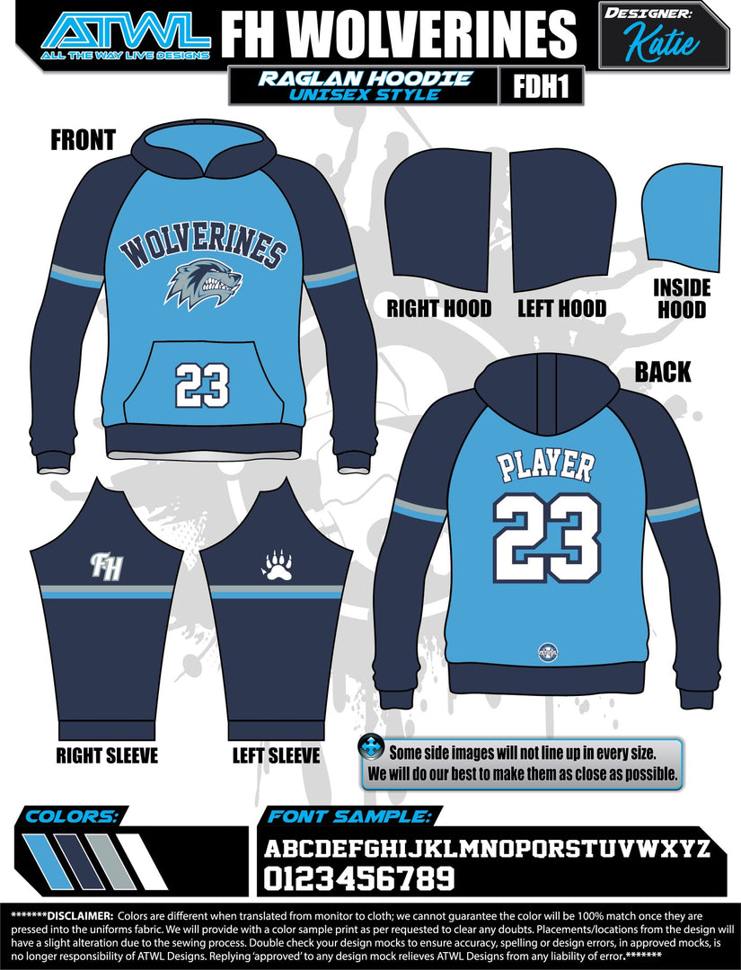 Wolverines Carolina Full Dye Hoodie