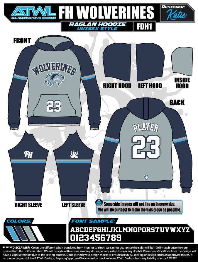 Wolverines Grey Full Dye Hoodie