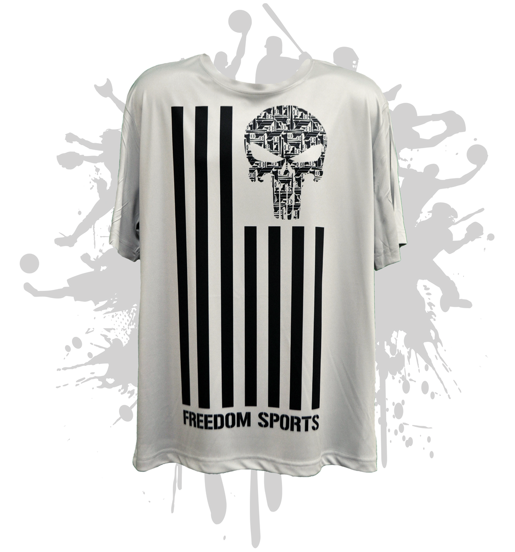Freedom Punisher Flag Men's White Sub Dye Jersey