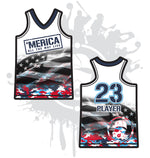 Load image into Gallery viewer, "Merica Women's Racerback Full Dye Jersey