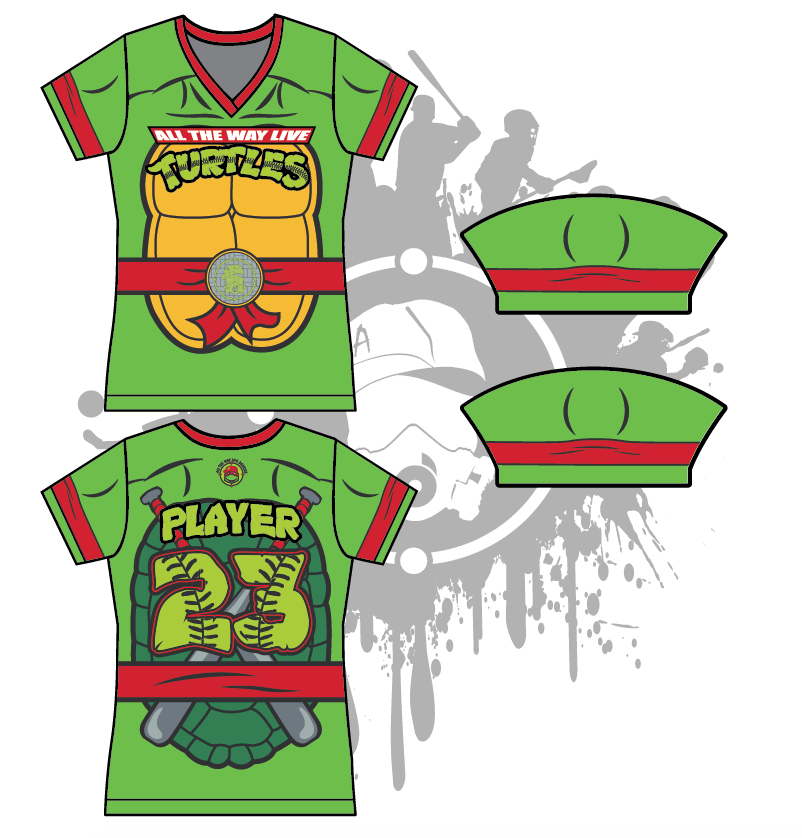 Cowabunga Turtles Womens Full Dye Jersey