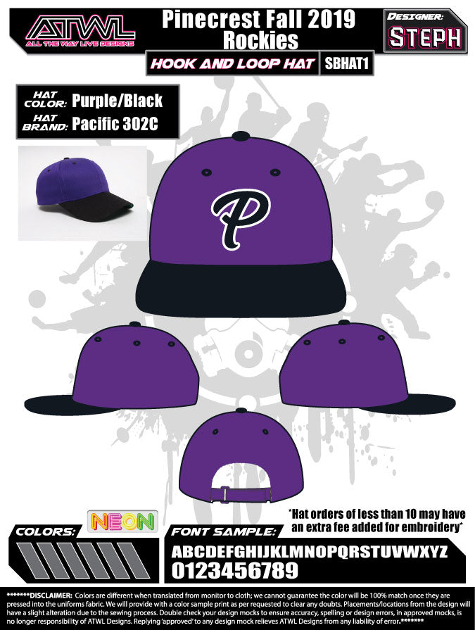 Pinecrest Fall League Hats
