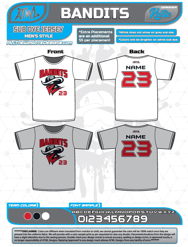 Bandits 10U Sub Dye Jersey