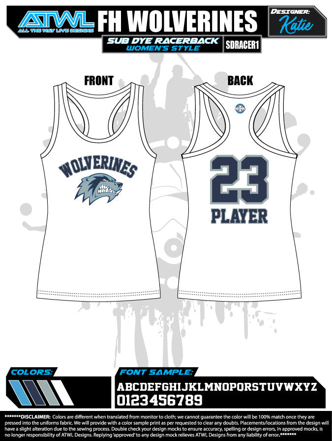 Wolverines Sub Dye Womens Racerback