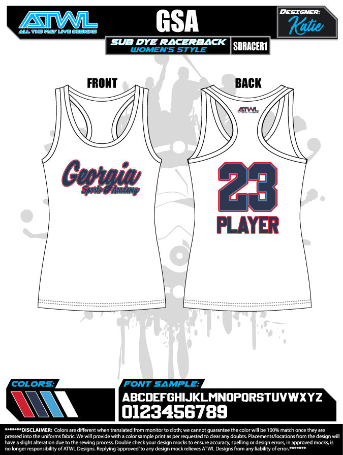 Georgia Sports Academy Sub Dye Womens Racerback