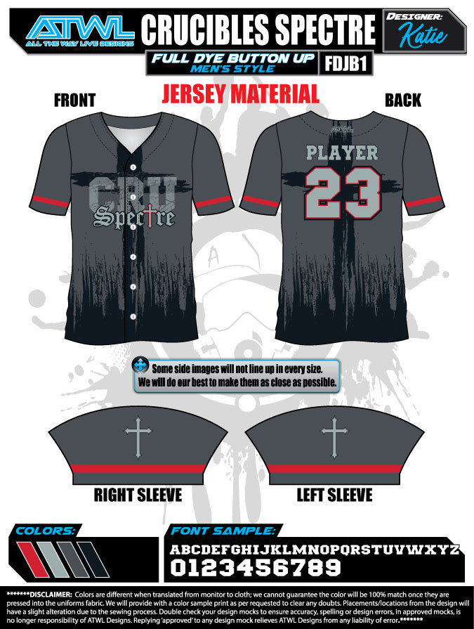 Spectre Crucibles Full Button Game Day Jersey