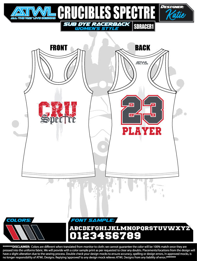 Spectre Crucibles Sub Dye Womens Racerback