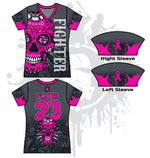 Load image into Gallery viewer, Sugar Skull Breast Cancer Awareness Women's full dye jersey