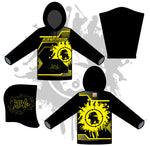 Load image into Gallery viewer, Retro Splash unisex hoody Black/Neon Yellow