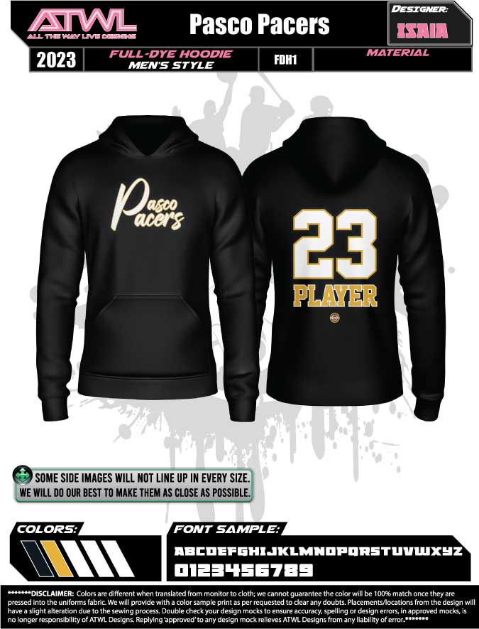 Pasco Pacers Full Dye Unisex Hoody