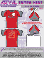Load image into Gallery viewer, Tampa Heat Full Dye Raglan Jersey